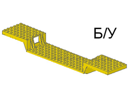 ! Б/У - Train Base 6 x 34 Split-Level with Bottom Tubes and Hole at Each End, Yellow (2972b) - Б/У