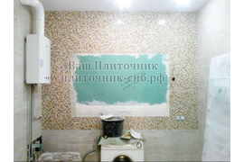 Облицовка стены мозаикой.