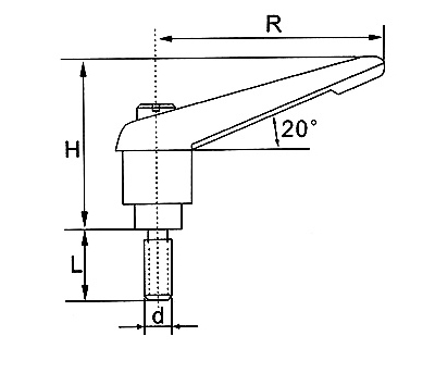 Рычаг зажимной с наружной резьбой М8*63*40