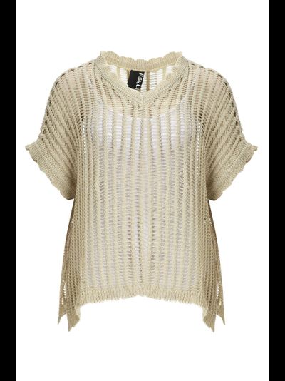 Топ летний вязанный бежевого цвета