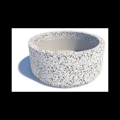 Уличное кашпо для цветов из архитектурного бетона №4 (белое)