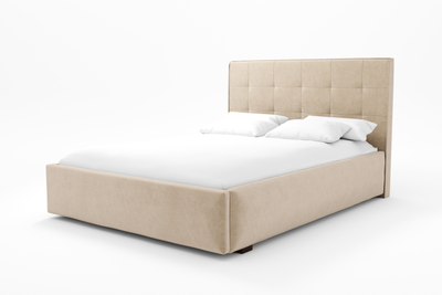 Кровать двуспальная, MyCloud Аннета с подъемным механизмом, бельевым ящиком, мягкое изголовье, квадратная стяжка