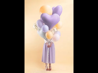 Шар (24&#039;&#039;/61 см) Сердце, Люкс, Сиреневый, Сатин