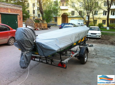 Тент на лодку КАЗАНКА - М без стекла с булями и без.