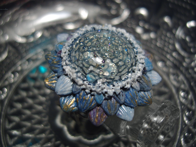 "Астра Галактика", фэнтезийное кольцо-цветок в космическом стиле