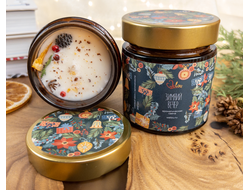 свеча ЗИМНИЙ ВЕЧЕР | Соевый воск (цедра бергамота, удовое дерево, белый кедр, пачули)