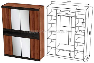 Шкаф Соренто-1 4-х дверный