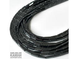 "Гематит" геметин серые прямоугольные палочки 8х2 мм, цена за нить 19 см