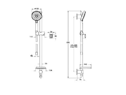 Набор для душа Vitra Master Slot 3F (штанга и ручной душ 3-режимный), A45691EXP