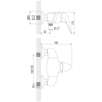 Смеситель для душа Poseidon LM4233C