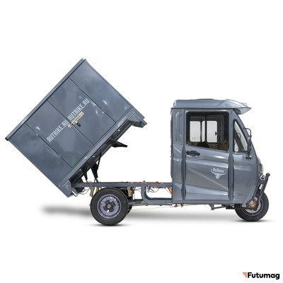Грузовой электротрицикл Rutrike КАРГО Кабина Дуал NEXT 72V 2000W зеленый