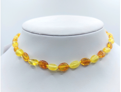 Детские бусы из натурального янтаря через узелок 00779