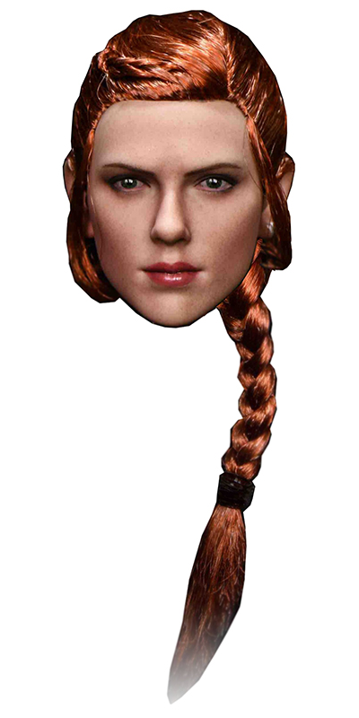 Женская голова (скульпт) - Черная Вдова, Наташа Романофф (коса) - 1/6 scale Female Agent Hair transplantation and braid head carving (NR30B) - NRTOYS