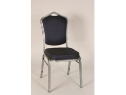 Банкетный стул Квадро 25мм - серебристый, синяя корона