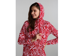 Спортивная толстовка женская  51TJ-1408,бело-красный с принтом