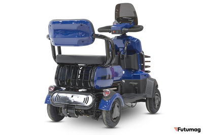 Электроскутер четырехколесный Rutrike Квадро синий