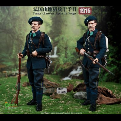 Французский альпийский стрелок 1915 г - Коллекционная ФИГУРКА 1/6 France Chasseurs Alpins in Vosges 1915 (QOM-1041) - QORANGE QOTOYS