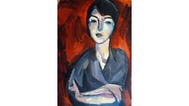 991 Чурсин В.А. Женский портрет 1966 г. Картон, масло 70Х49