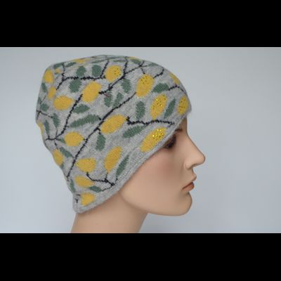 Шапка Vizio Италия 1032 CY с лимонами серая