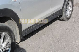 Защита порогов d57 труба черная для Kia SPORTAGE (2016-2018)