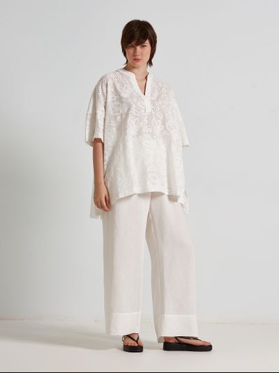 Белая легкая летняя блуза