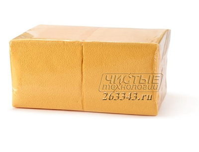 Салфетки столовые, однослойные, цвет желтый, 24х24 см