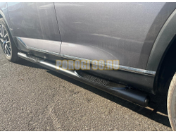 Пороги труба с проступью с покрытием "раптор" Папа Тюнинг d76 для GAC GS8 2025-