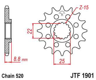 Звезда ведущая (14 зуб.) RK C4158-14 (Аналог: JTF1901.14) для мотоциклов KTM