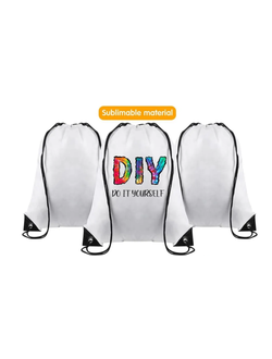 Сумка - рюкзак с завязками под сублимацию 34х42 см БЕЛЫЙ