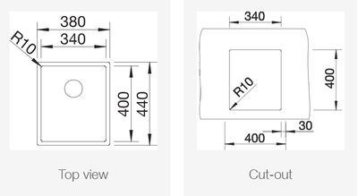 Мойка Blanco CLARON 340-U с отв. арм. InFino, Durinox
