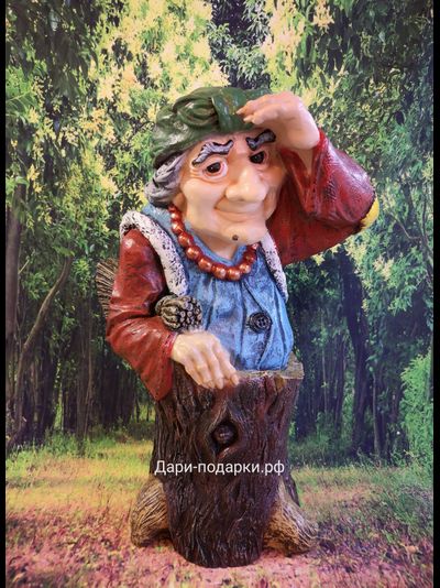 БАБА ЯГА Модница с бусами 58*26*25см  5кг  полистоун Россия 4549/012310*