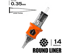 14 RLLT/0.35 Round Liner long taper - "INKin EZ tattoo"