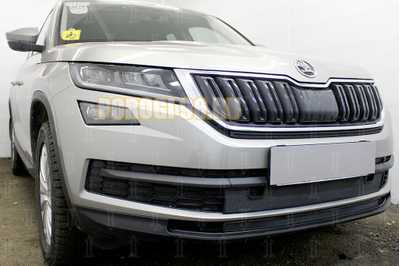 Защита радиатора Skoda Kodiaq 2016- black верх