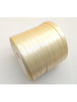 Лента атласная 6 мм, цвет молочный  арт. 8