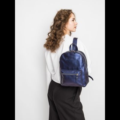 Женский кожаный рюкзак Anzolla Premium blue chameleon 
(арт. 3040-58)