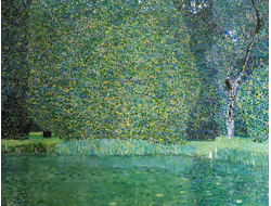 Купить греющую картину с фото репродукции Густава Климта Пруд у дворца Каммер на Аттерзе