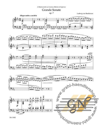 Beethoven. Sonate №4 Es-Dur op.7 für Klavier