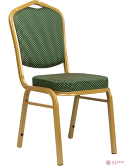 Стул банкетный Аякс 25 мм золото, корона зеленая