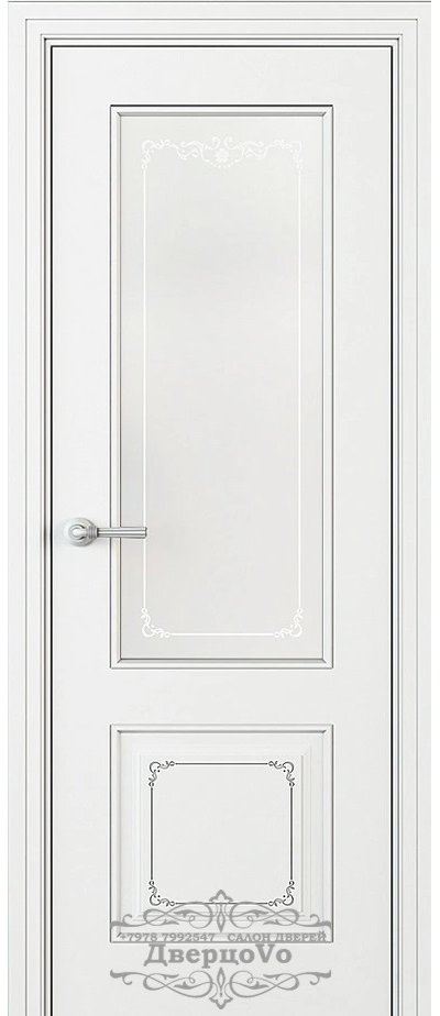 PORTE RICHI (Беларусь). АУРА, БОСКО (ЛЧ13-С), ЭМАЛЬ БЕЛАЯ. ВИТРАЖ САТИН БЕСЦВЕТНЫЙ, 4 мм, ГЛУБОКОЕ МАТИРОВАНИЕ