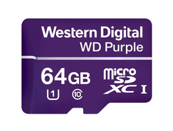 Карта памяти для видеонаблюдения 64GB Western Digital Purple MicroSDHC Class 10
