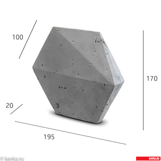 Элемент "ГЕКСО", гипс, цв. Темно-Серый(1м2=42шт.)