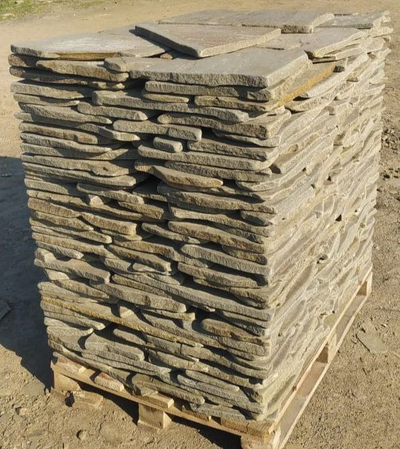 Камень плитняк серо-зелёный галтованный