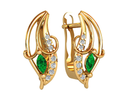 Серьги золотые 585 пробы. Артикул: СЦ-322