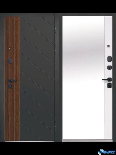 Дверь входная металлическая Luxor 2МДФ Диагональ Зеркало купить в Челябинске | КВИРТЕК