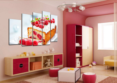Модульная картина "Малиновый кекс"
