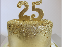 Торт золотой на 25 лет