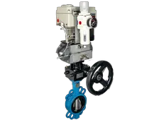 Затворы дисковые поворотные межфланцевые с пневмоприводом D671-16EC, уплотнения EPDM
