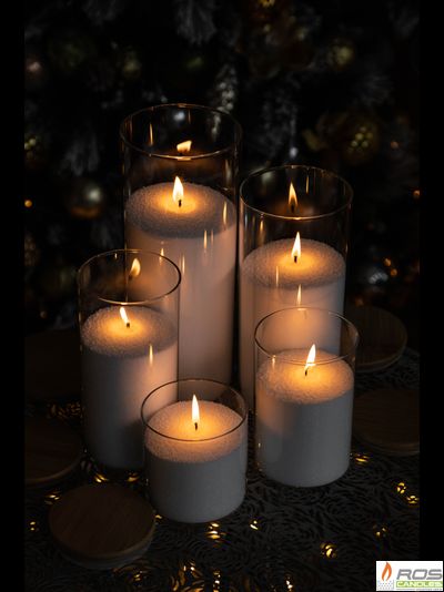 Колба/ваза 25см с бамбуковой крышкой