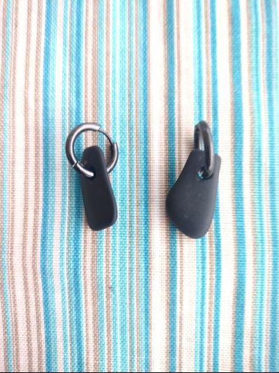 Серьги &quot;Щельга&quot;  (из шунгитовой гальки)