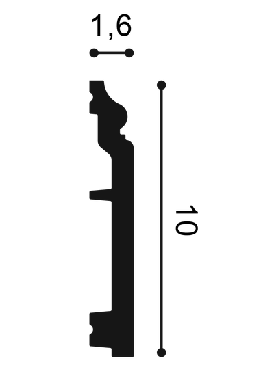 Плинтус ORAC Decor SX173, дюрополимерный, влагостойкий, ударопрочный, под покраску, длина 2 метра